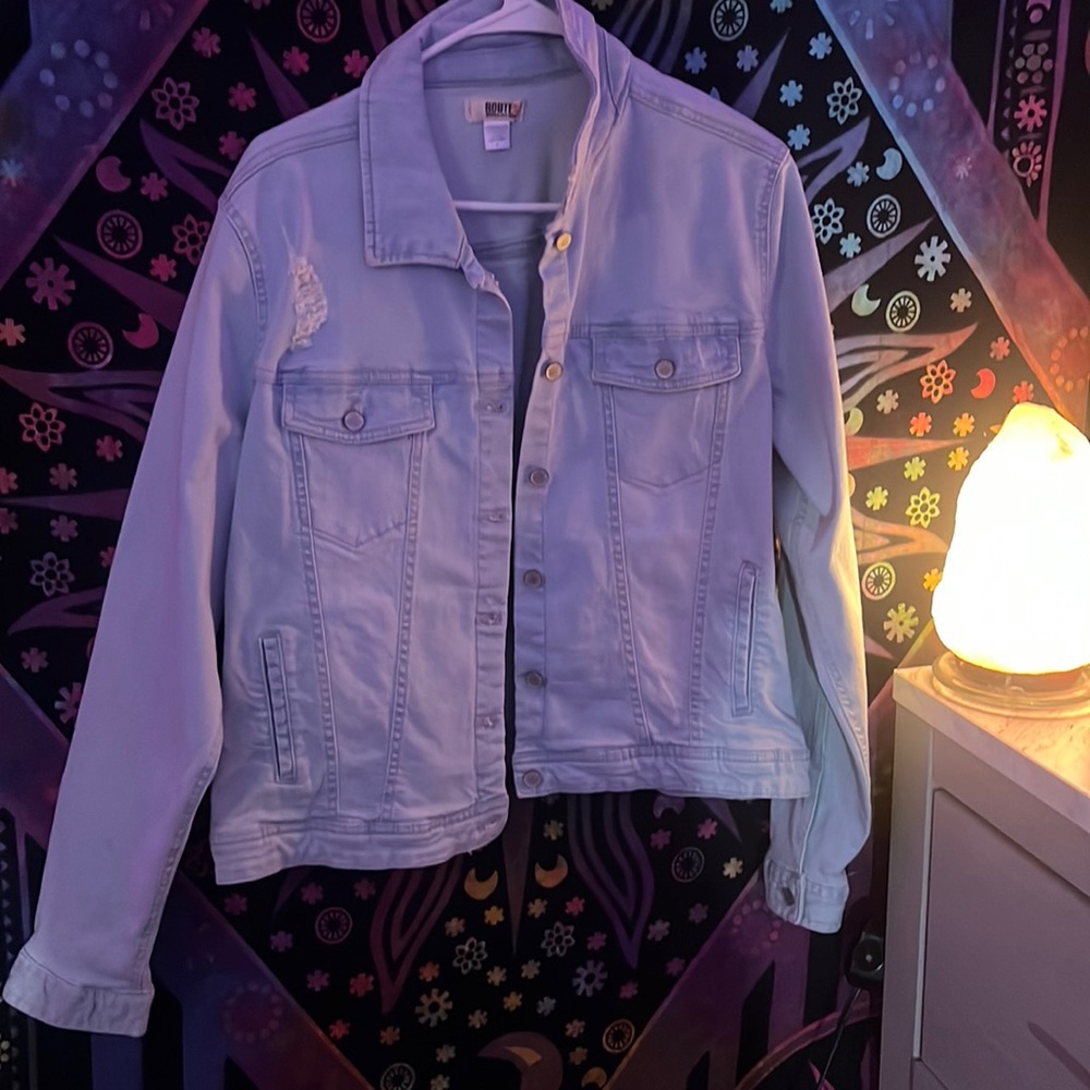 brand new ripped denim jean jacket